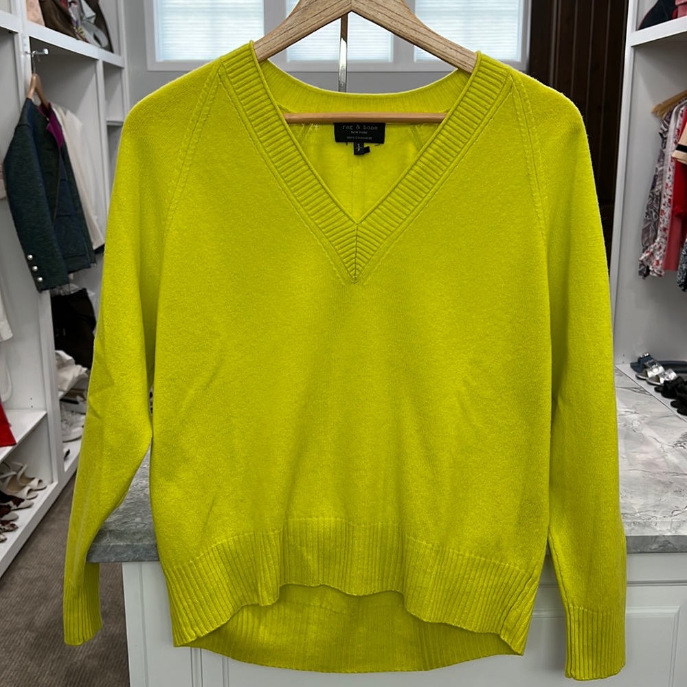 Cute lime green and a bright yellowish sweater
